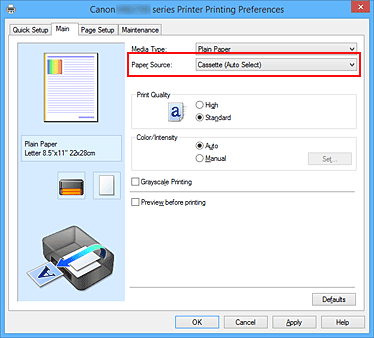 Canon : MAXIFY Manuals : MB2700 series : Switching the Paper Canon : MAXIFY Manuals : MB2700 series : Switching the Paper